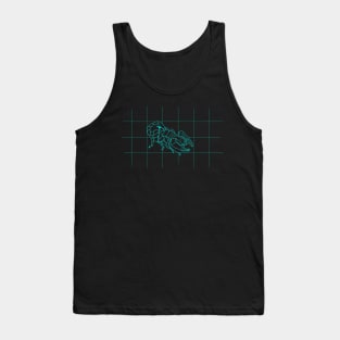GRID DRAWING of a scorpion in blue Tank Top